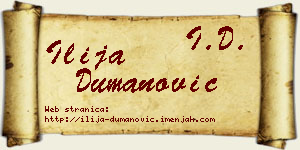 Ilija Dumanović vizit kartica